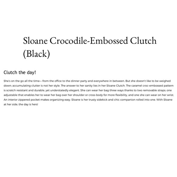 Stauer Sloane Crocodile-Embossed Clutch Black Wristlet Crossbody NWOT - Picture 13 of 13